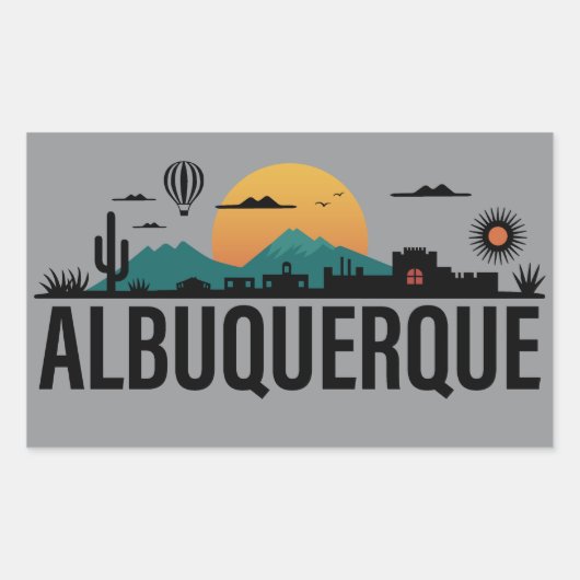 Albuquerque New Mexico 長方形シール (正面)