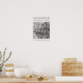 Albuquerque New Mexico Charcoal City Map Poster  ポスター (キッチン)