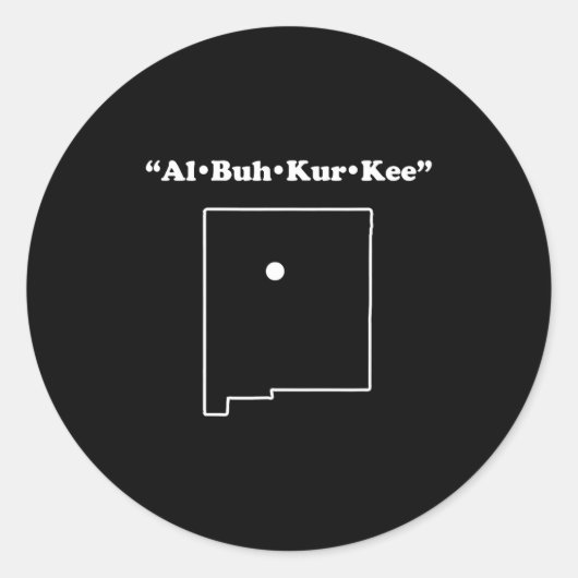 Albuquerque New Mexico Funny Phonetic Gag Gift  ラウンドシール (正面)