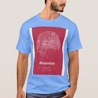 Albuquerque New Mexico USAのマップ(re付き) Tシャツ