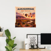 Albuquerque New Mexico Vintage Travel ポスター (ホームオフィス)