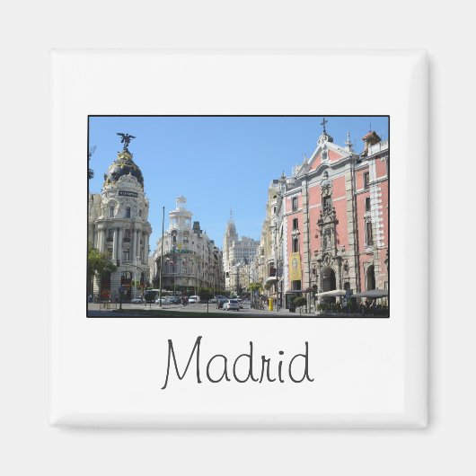 AlcalaとGran Via，マドリード磁石 マグネット (正面)