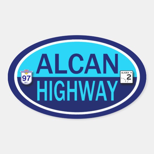 Alcanのハイウェー 楕円形シール (正面)