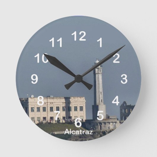 Alcatrazの刑務所の柱時計 ラウンド壁時計 (正面)