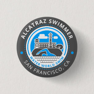 Alcatrazの泳ぐ人ボタン 缶バッジ