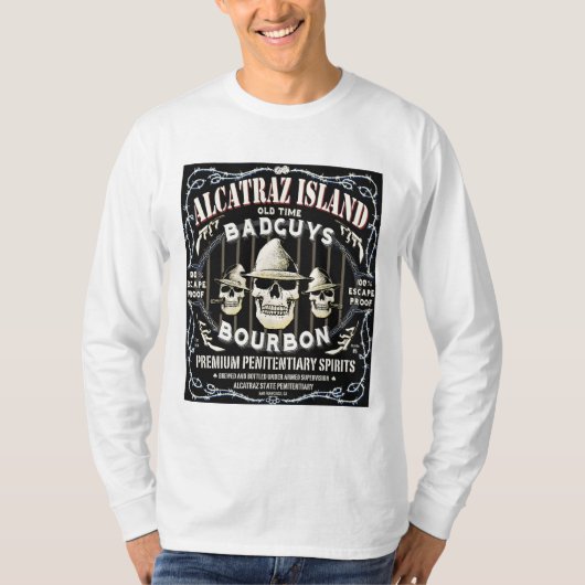 ALCATRAZ_BAD_GUYS_WHISKEY_LABELblkz Tシャツ (正面)