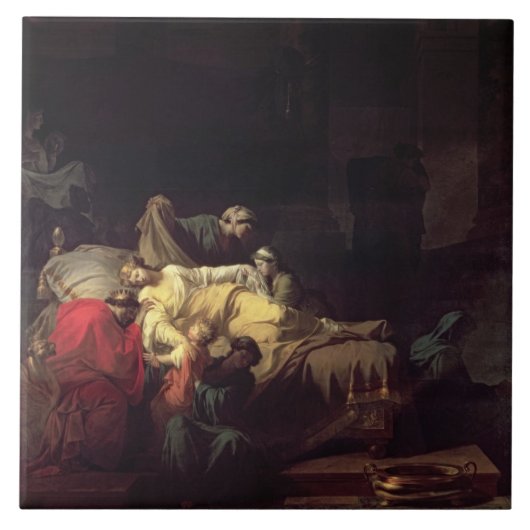 Alcestisは彼女の夫の広告を救うために彼女自身を犠牲にします タイル (正面)