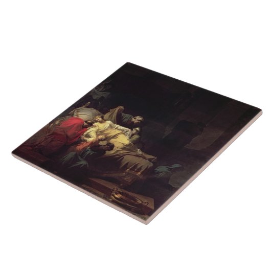 Alcestisは彼女の夫の広告を救うために彼女自身を犠牲にします タイル (側面)