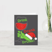 Alcohol & Tails Drink Drank Drunk! Funny Chris カード (正面)