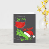 Alcohol & Tails Drink Drank Drunk! Funny Chris カード (黄色い花)