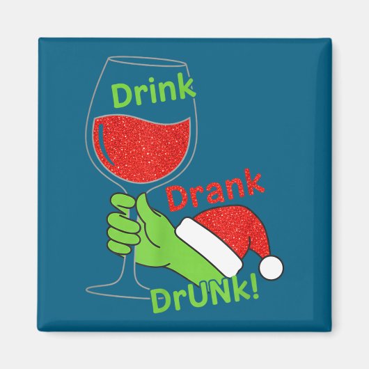 Alcohol &amp; Tails Drink Drank Drunk! Funny Chris マグネット (正面)