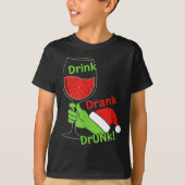 Alcohol &amp; Tails Drink Drank Drunk! Funny Chris Tシャツ (正面)