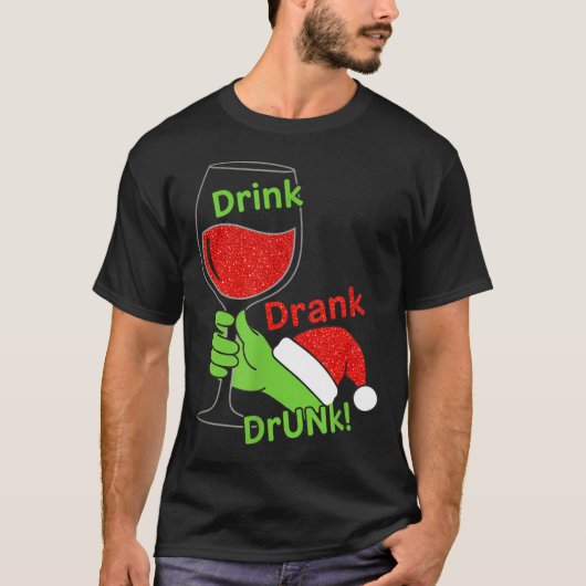Alcohol &amp; Tails Drink Drank Drunk! Funny Chris Tシャツ (正面)
