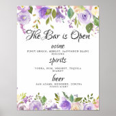 Alcohol, Cocktail Drinks Bar Editable Wedding Sign ポスター (正面)
