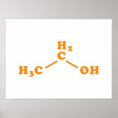 Alcohol Ethanol Molecular Chemical Formula ポスター (正面)