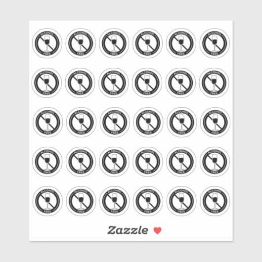 Alcohol Free Wedding Place Card Mini Meal Choice シール (シート)