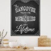 Alcohol HANGOVER bar sign perfect wedding print ポスター (キッチン)