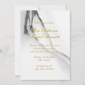 Alcohol Ink Black White Glitter Wedding Invitation 招待状 (正面)