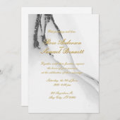 Alcohol Ink Black White Glitter Wedding Invitation 招待状 (正面/裏面)