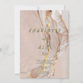 Alcohol Ink Chic Wedding Invitation 招待状 (正面)