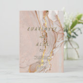 Alcohol Ink Chic Wedding Invitation 招待状 (スタンド正面)