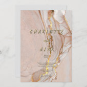 Alcohol Ink Chic Wedding Invitation 招待状 (正面/裏面)