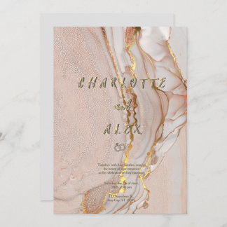 Alcohol Ink Chic Wedding Invitation 招待状