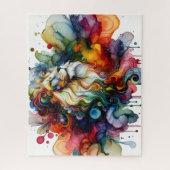 Alcohol Ink Colorful Lion ジグソーパズル (縦)