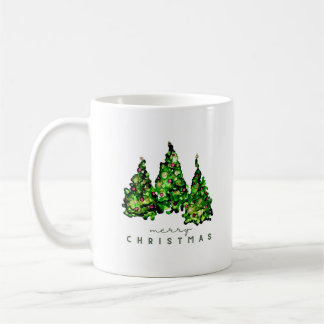 Alcohol Ink Design Christmas Tree Ceramic Mug コーヒーマグカップ