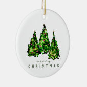 Alcohol Ink Design Christmas Tree Ceramic Ornament セラミックオーナメント (右)