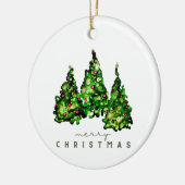 Alcohol Ink Design Christmas Tree Ceramic Ornament セラミックオーナメント (左)