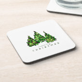 Alcohol Ink Design Christmas Tree Coasters コースター (左側)
