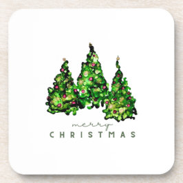 Alcohol Ink Design Christmas Tree Coasters コースター