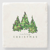 Alcohol Ink Design Christmas Tree Coasters ストーンコースター (正面)
