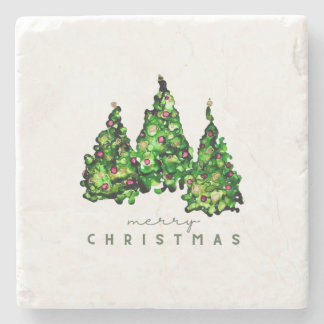 Alcohol Ink Design Christmas Tree Coasters ストーンコースター