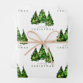 Alcohol Ink Design Christmas Tree Gift Wrap ラッピングペーパーシート (インサイチュ)