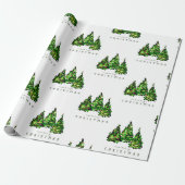 Alcohol Ink Design Christmas Tree Gift Wrap ラッピングペーパー (アンロールド)