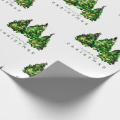 Alcohol Ink Design Christmas Tree Gift Wrap ラッピングペーパー (角)
