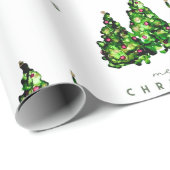 Alcohol Ink Design Christmas Tree Gift Wrap ラッピングペーパー (ロールコーナー)