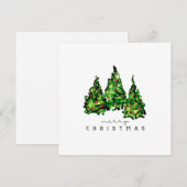 Alcohol Ink Design Christmas Tree Holiday Card シーズンカード (正面/裏面)