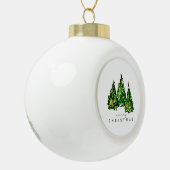 Alcohol Ink Design Christmas Tree Holiday Card セラミックボールオーナメント (左)