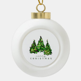 Alcohol Ink Design Christmas Tree Holiday Card セラミックボールオーナメント