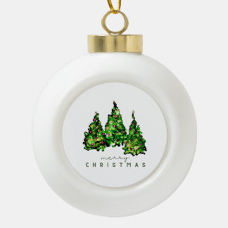 Alcohol Ink Design Christmas Tree Holiday Card セラミックボールオーナメント