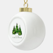 Alcohol Ink Design Christmas Tree Holiday Card セラミックボールオーナメント (右)