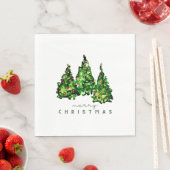Alcohol Ink Design Christmas Tree Holiday Napkins スタンダードランチョンナプキン (インサイチュ)