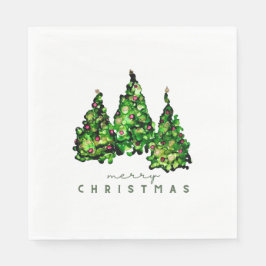 Alcohol Ink Design Christmas Tree Holiday Napkins スタンダードランチョンナプキン