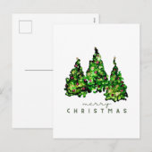 Alcohol Ink Design Christmas Tree Postcard シーズンポストカード (正面/裏面)