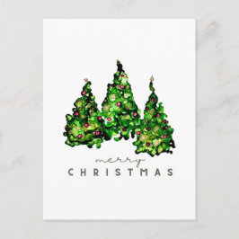 Alcohol Ink Design Christmas Tree Postcard ポストカード