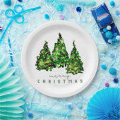 Alcohol Ink Design Holiday Chrismas TrePaper Plate ペーパープレート (パーティー)