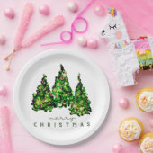 Alcohol Ink Design Holiday Chrismas TrePaper Plate ペーパープレート (パーティー)